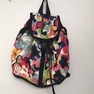 LeSportsac backpack purse-floral paisley print